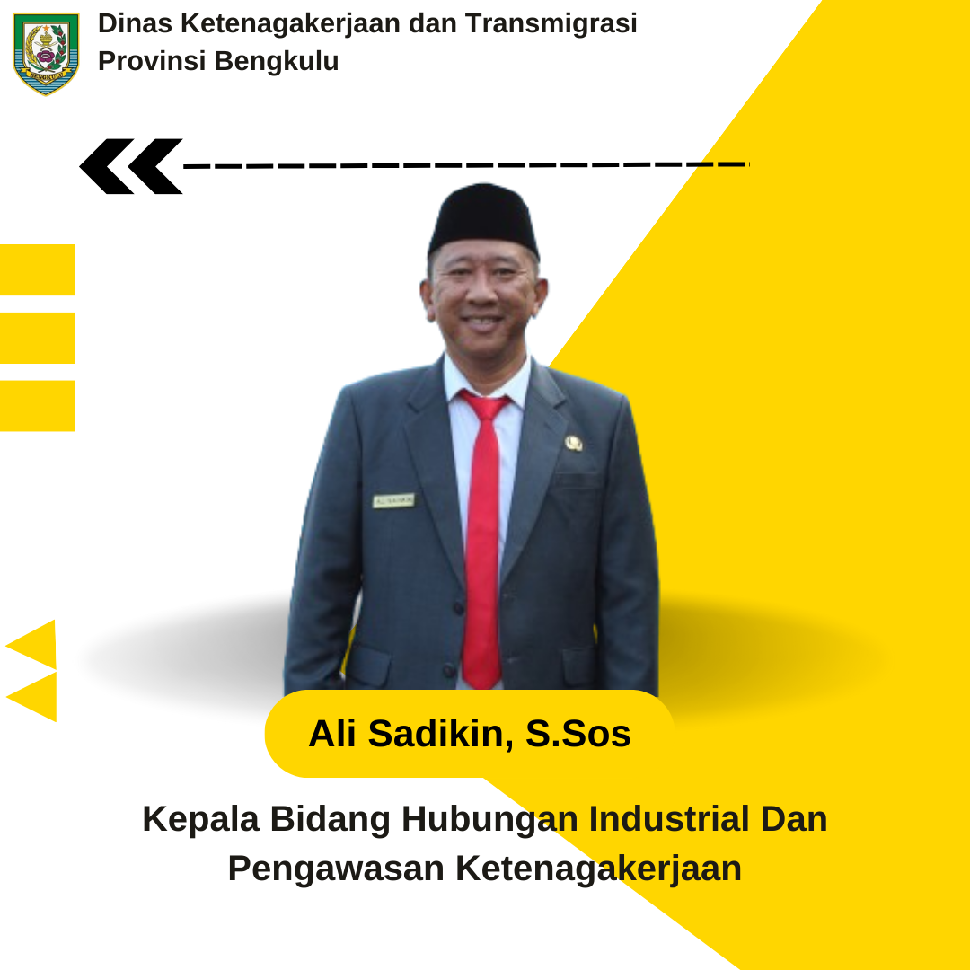 Kepala Bidang Hubungan Industrial dan Pengawasan Ketenagakerjaan